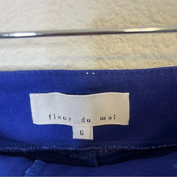 Fleur Du Mal Electric Blue Wide Leg Lace Up Jeans Womens Size 6 - Picture 6 of 8